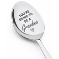 Silver stainless steel coffee spoon with YOU'RE GOING TO BE A Grandma engraving - YOU'RE GOING TO BE A Grandma