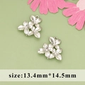 Silver flower jewelry component in 18K gold plating with 13.4x14.5mm size specs - Silver Flower MD6701B / 1 Piece