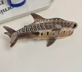 Whale shark hair claw clip made of acetate with deep grey translucent finish - Shark Coffee