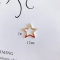 Detailed view of a 17mm gold hollow star alloy charm for DIY jewelry making - 7# Gold 17mm