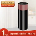 Black drawstring kitchen trash bag roll 45x50cm 15 counts with red handle - 1 Roll (15 Pcs Total) - 24 Microns