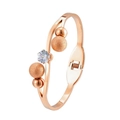 Roségoldenes Crossover-Armband mit matten Perlen und funkelndem Zirkonia-Akzent - Roségold Mattierte Perle Strass Stil (4894576064534)