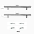 Modern brushed silver T-bar handle for cabinets, 230mm length with mounting screws - Large Tray Handles Pair (Silver) / Silver