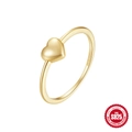 Minimalist S925 sterling silver heart ring with 18K gold plating for women - US 8 / Gold #8 (Heart)