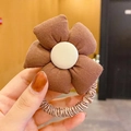 Elastisches braunes Sonnenblumen-Haargummi für Mädchen mit 3D-Stoffblume und weichem Band - Kaffee Große Blume