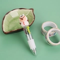 Mini 4-color Christmas ballpoint pen with cartoon bear topper on transparent barrel - Christmas Capybara-Snowman