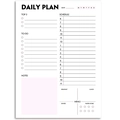 Detail view of the daily planner page featuring schedule, to-do list, and habit trackers - Daily Plan-Pink