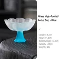 Tasse à thé lotus en verre dépoli avec dégradé bleu et capacité de 70ml - Bleu