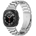 Correa de acero inoxidable plateado con tres eslabones para Samsung Watch Ultra y Watch8 - Universal para Watch8 / 8Classic / Plateado (Conector de Acero Inoxidable)