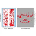 Red Christmas window decal set featuring reindeer and snowflakes for festive glass decoration - 60*90cm / Red