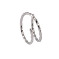 Silver twisted double-layered spiral nose ring with small ball bead end detail - 0.8x6mm / Twisted Silver
