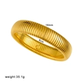 Brazalete de acero inoxidable chapado en oro de 18K con un diseño de rayas de 16mm ancho - 16mm (CK1058) / Dorado