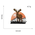 Outdoor Camping Elch und Schneeberg Stickerei Aufnäher mit Maßen von 8,4x7,8cm - Outdoor Camping Aufnäher 4# (Elch Berg)