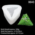 Molde de silicona con forma de Zongzi para velas y jabones con textura 3D detallada - 1# B843 Transparente