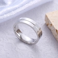 Anello in acciaio al titanio argento lucido con scanalatura centrale per uomo e donna - US 6 / Colore Acciaio Uomo (Senza Pietra)