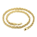 Collana a corda classica in acciaio inossidabile placcato oro 18k con chiusura - Oro-6mm