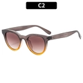 Lunettes de soleil œil de chat monture grise et verres dégradés orange - Monture Gris Jaune Verre Thé Dégradé