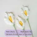 Handcrafted crochet white calla lily flower arrangement with three stems for home decor - White Calla Lily Single Stem