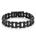Bracciale da uomo in acciaio inossidabile nero con design a catena da moto - Nero
