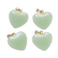 Light green acrylic heart pendant with a golden clasp in a clean set of four pieces - Solid Light Green (10pcs/pack)