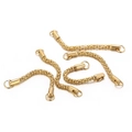 Set de cinco cadenas popcorn doradas de acero inoxidable para creación de joyas DIY - Dorado 60x3mm