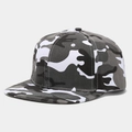 Detailansicht der 6-Panel Camouflage Snapback Cap mit gestickten Belüftungslöchern - Verstellbar / Schwarz Weiß Grau Geometrisches Camo (Farbe 2#)