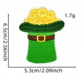 Embroidered St. Patrick's Day green hat patch with gold coins for DIY clothing decor - Style 26 (Coins on Hat)