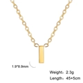 Minimalist 18k gold plated stainless steel rectangle bar pendant necklace for women - Letter I