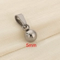 Sleek 5mm polished stainless steel silver ball pendant charm with small loop connector - Silver 5mm Round Ball Pendant (KP120435-Z)