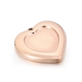 DIY heart necklace pendant in rose gold finish with recessed textured border - Rose Gold Style C (KLJ4920-Z)