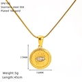 Guida alle taglie della collana tarot placcata oro con pendente a occhio e misure - Stile Occhio del Diavolo (SP615G)