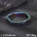 Bracelet byzantin en acier inoxydable avec maillons en V et effet arc-en-ciel - Irisé (KB169948-KFC)