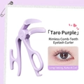 Frameless eyelash curler with built-in comb in taro purple for natural long-lasting curl - Rimless Comb Taro Purple
