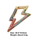 Rainbow cubic zirconia lightning connector clasp in gold finish for DIY jewelry - Style 65: Copper Micro-set Zircon Connecting Clasp