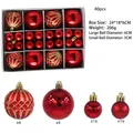 Set de 40 bolas de Navidad rojas y doradas con acabados mate y brillante - Juego de 40 piezas / Rojo
