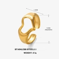 Anillo ajustable de acero inoxidable dorado con diseño de corazón irregular - Corazón / Dorado