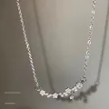 Elegant star pendant necklace in silver finish with white zircon inlay for women - x857 Silver - Meteor Star