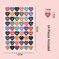 Pink heart-shaped 1-31 date planner stickers for journals, 54 pieces per sheet, 12x18cm - Heart Number Date Stickers