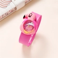 Pink flamingo cartoon quartz slap watch with soft silicone strap for kids - Flamingo