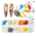 Nail art dried flower set with 12 colors of hydrangeas in a transparent box - Fresh and Elegant Series (NDF-21-04)