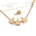 Golden snake chain bracelet featuring three Merry Christmas tree pendant charms - 1Pc Christmas Hat MERRY Bead 11x15mm Hole 4mm