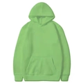 Neon green pullover hoodie featuring a front kangaroo pocket and adjustable drawstring hood - Green