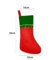 Specifiche dettagliate sulle dimensioni della calza di Natale rossa e verde con bordo oro - Calza di Natale Classica (RW101A-2) / Corpo Rosso Polsino Verde