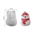 DIY Christmas snowman silicone mold and finished plaster craft with red hat and scarf - Short Snowman