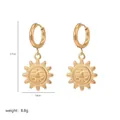 Minimalistische goldene Sonnen-Ohrhänger aus langlebigem poliertem Edelstahl - Klassische Sonne / Goldener Sonnenstil