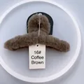 Grande pince à cheveux en peluche café de 14cm en fausse fourrure pour des coiffures élégantes - 16# Peluche Brun Café 14CM