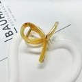 Amber marble hair claw clip with golden spring on a decorative ceramic tray - 8cm Marble-Brown Coffee