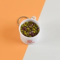 Miniature realistic red bean porridge bowl keychain with silver metal ring - Barrel Diameter 4cm / Red and Mung Bean Soup