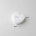White heart-shaped plaster jewelry display stand for rings measuring 4cm by 2cm size - Heart Single Slot Ring Holder