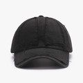 Casquette de baseball noire délavée vintage avec bords effilochés et dessus souple - Noir (23A052)